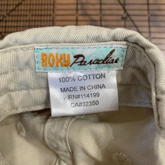 Vintage Roxy Paradise Hats Outdoor Swimming Cap Set 2 Green Beige Hook & Loop main image 11